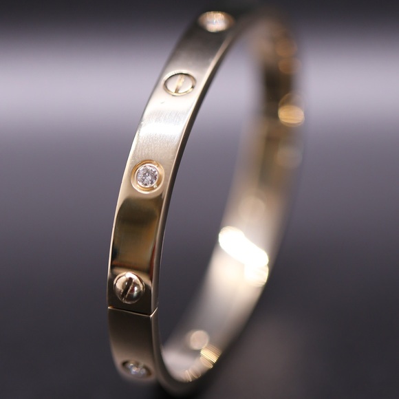 Yellow Gold Diamond Screw Bracelet - Picture 9 of 10